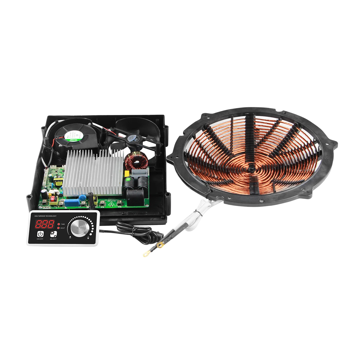 H-One Design Half Bridge Inverter Four Burners Ceramic-Glass Induction Hob Built-in Oven Cooker 7200W 59x52cm