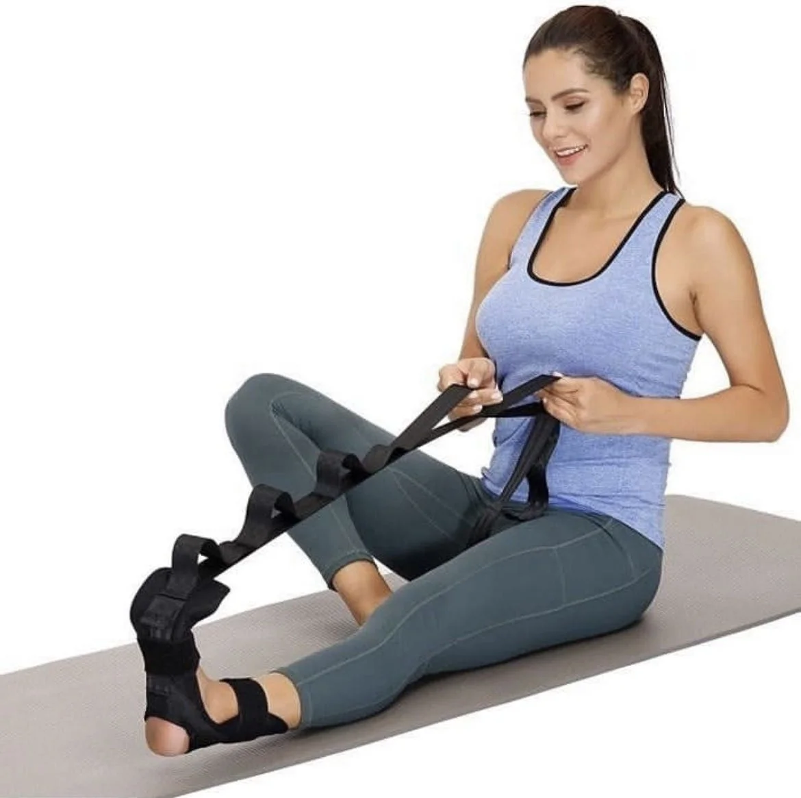 Best Quality Wholesale Price Ankle Foot Leg Calf Stretcher Strap With Segment Design For Plantar Fascia