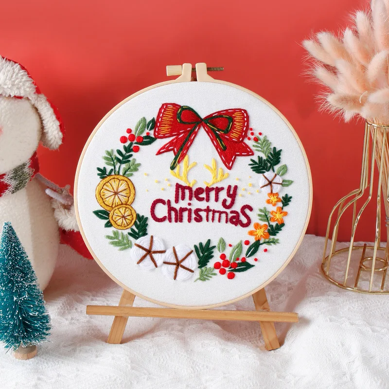 Wholesale Cheap Christmas Embroidery kit with Patterns and Instructions Cross Stitch Kits for Adults Beginners