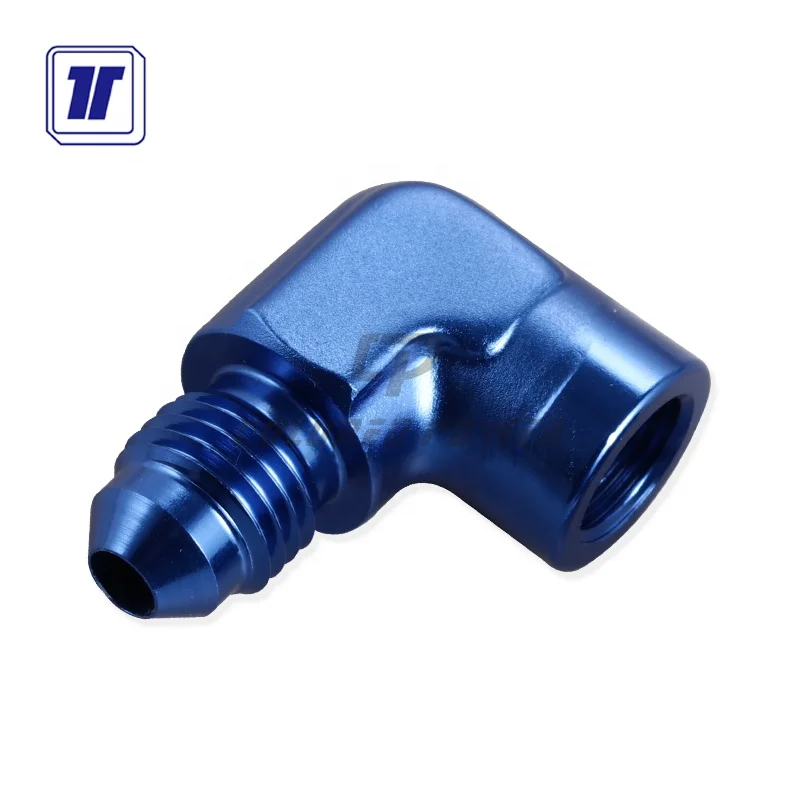 High Performance Aluminum Forged 90 Degree Fitting Female 1/8 NPT to Male AN Thread Adapters
