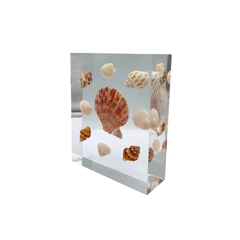 Silver Balls Inside Square Acrylic Block Lucite Cuboid Paperweight Sphere Acrylic Cube Paperweight For Home Desktop Decoration