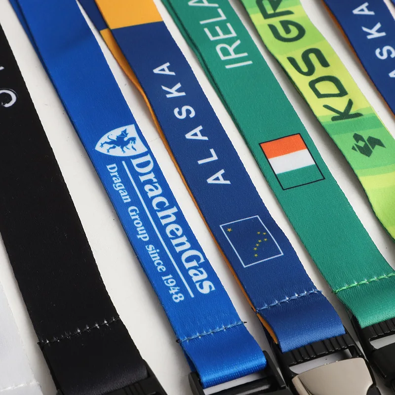Cheap Personalized Neck Strap Printing Polyester Sublimation Keychain Lanyards With Logo Custom Promotional ID Card Badge Holder