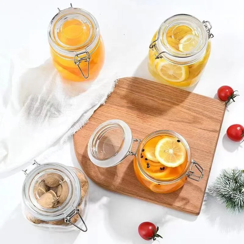 Good Quality Empty Multi-size Household Sealed Tank Glass Food Storage Tank Glass Jam Jar