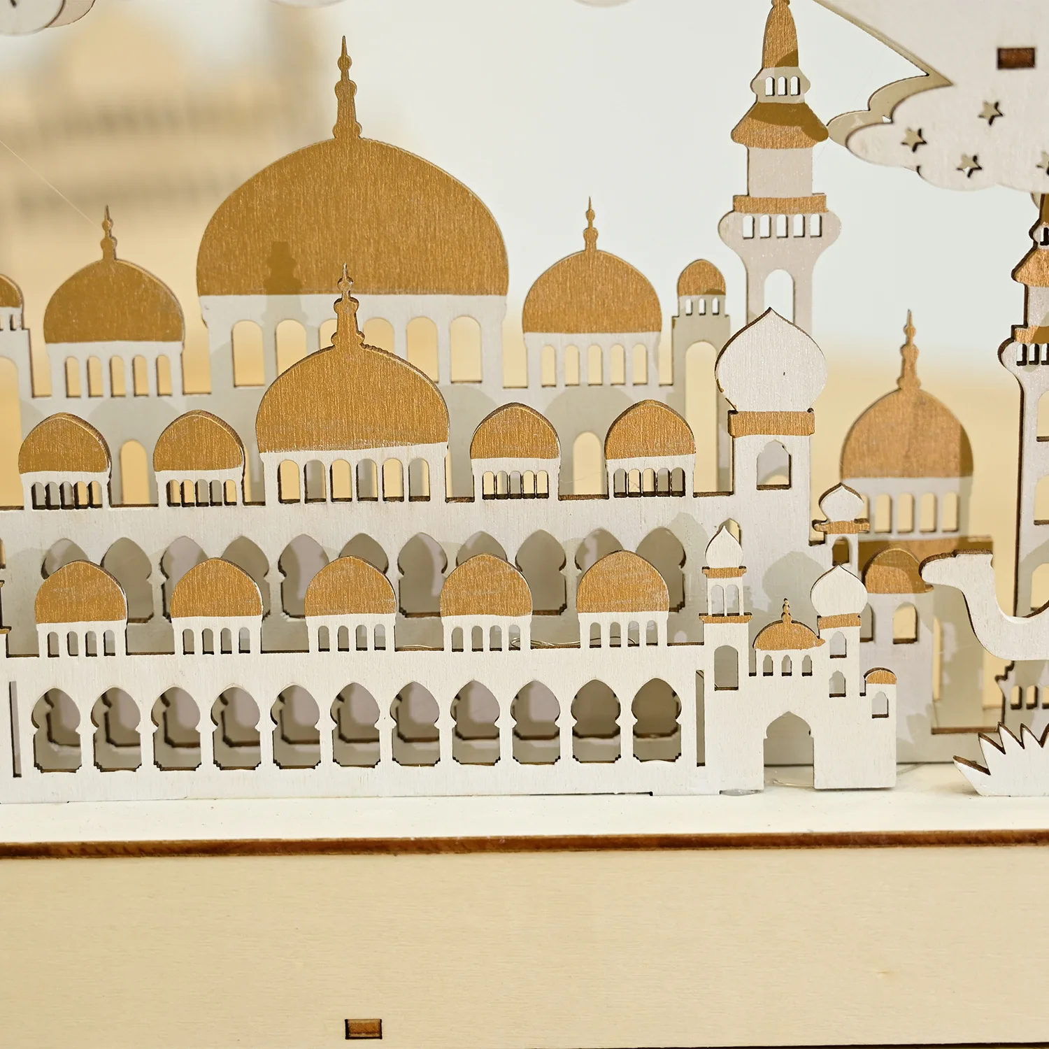 Muslim Mosque Camel Castle Wooden Tabletop Decoration For Islam Party Ornaments