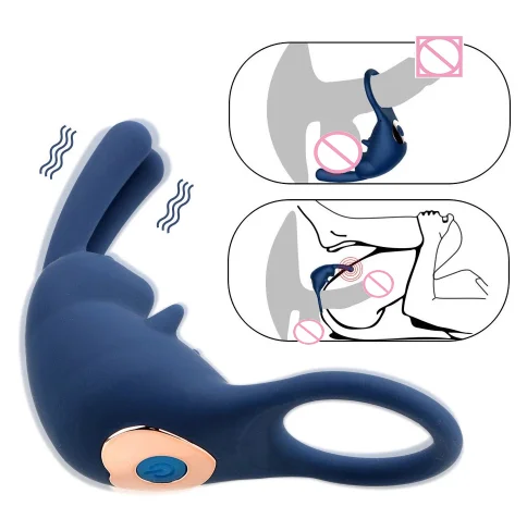 Wholesale 10 vibrating silent rechargeable  delayed ejaculation penis cage cock sex vibrating male toy ring