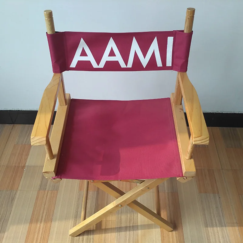 China manufacturer classic Hollywood custom logo print 600D oxford polyester fabric natural wooden folding director chair