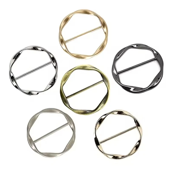 T-shirt Tie Clips Buckle Women Fashion Metal Round Circle Clothing Ring Wrap Holder Silk Scarf Ring Clip Buckle