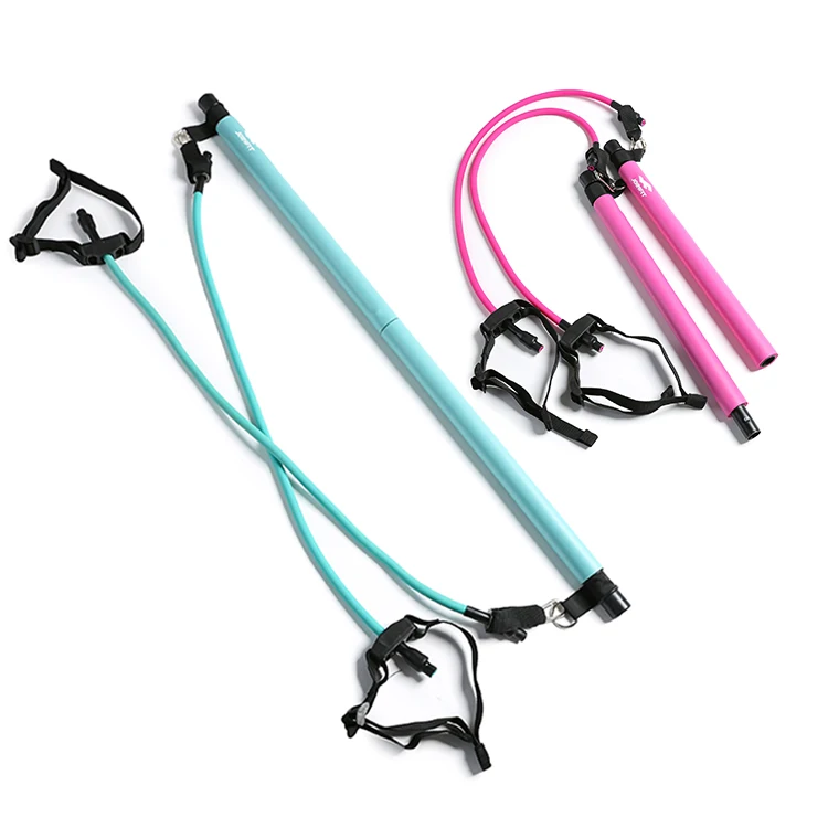 gym equipment pilates bar system pilates stick biceps resistance band bar