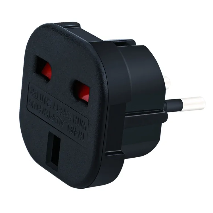 Leishen Wholesale UK to EU Plug Adapter Schuko Socket 3 Pin to 2 Pin International Universal European Europe Travel Adapter
