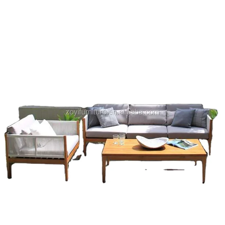 Outdoor furniture  all-weather waterproof luxury teak wood outdoor sofa set