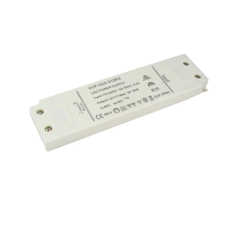 12 v 2a/24v 1a водонепроницаемый ip44 ip65 Светодиодный драйвер 24w Ультра тонкий 24 Вольт 1 Ампер 2 ампер источник питания