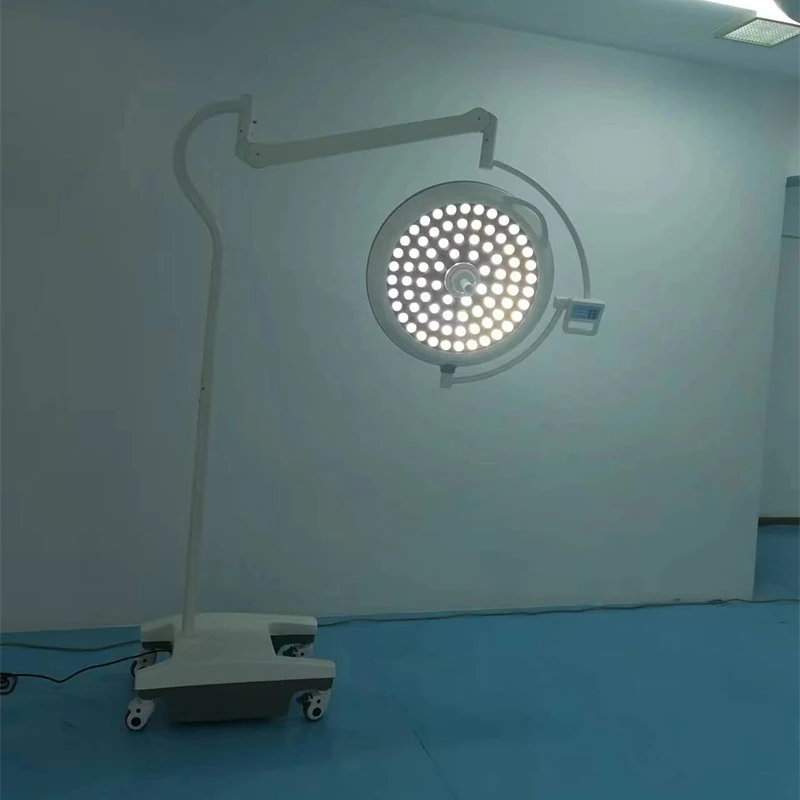 LED Mobile Vertical Surgery Light Hospital Operation Shadowless Operating Lamp with Electric Power Source Made of Metal