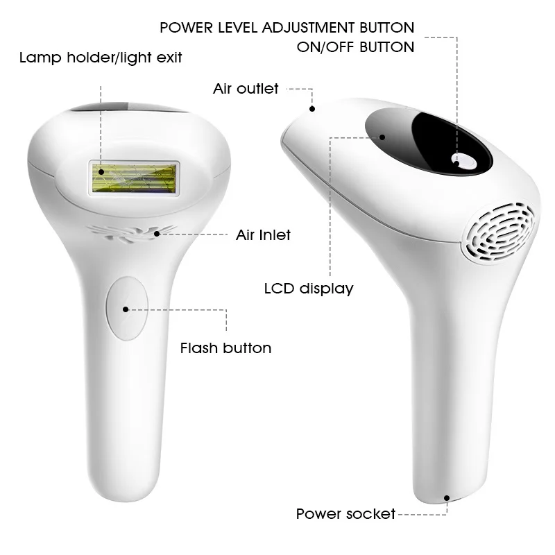 
Portable IPL Hair Removal with Replaceable Lamp Head Painless Permanent Hair Removal for whole Body 