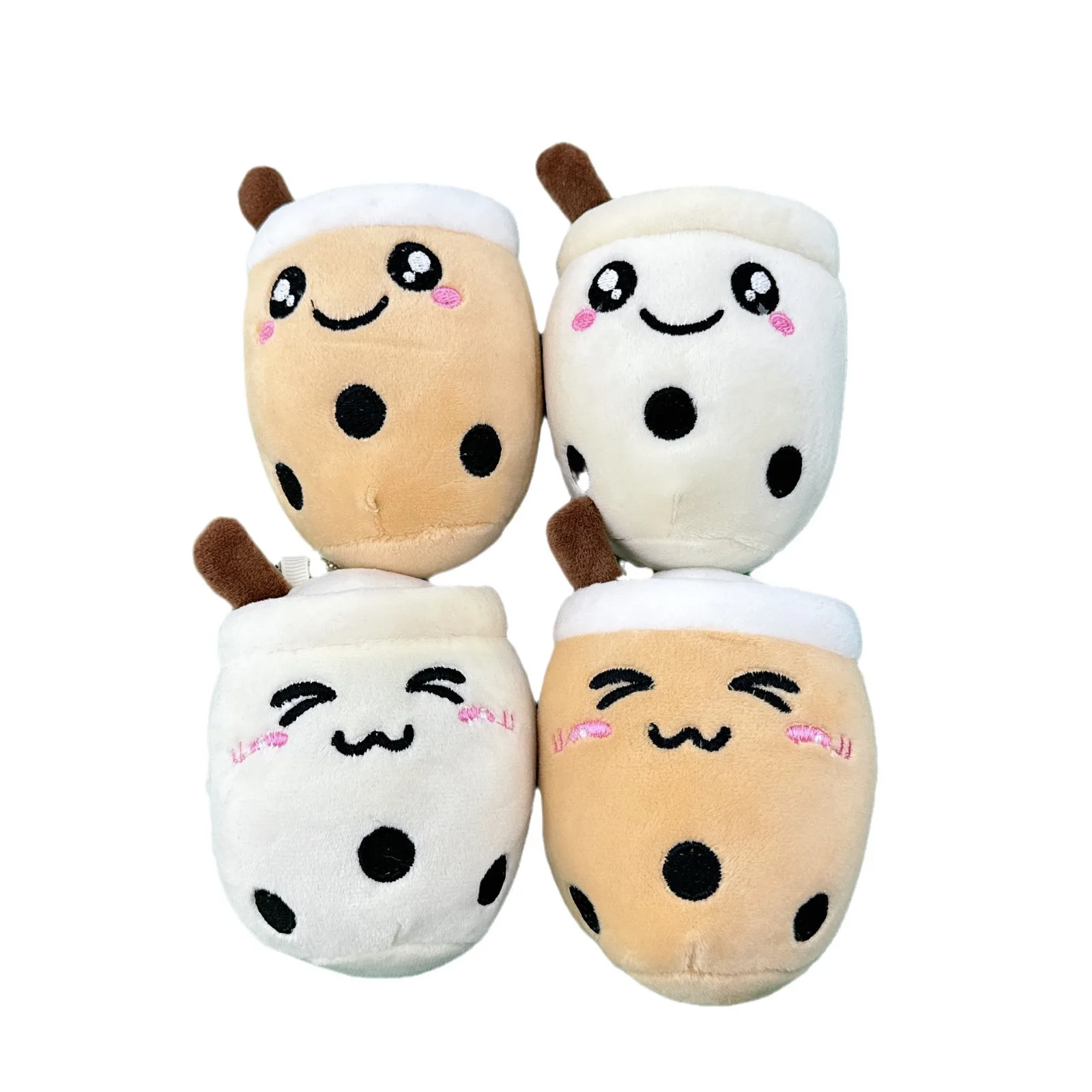 Cute Bobo Milk Tea Plush Keychain Milk Tea Cup Set Doll Plush Keychain