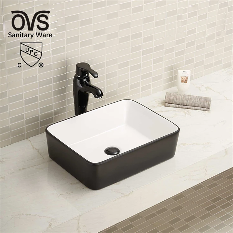 OVS cUPC North America High Quality Modern White Bathroom Sinks With Hand Art Designs Wash Basin