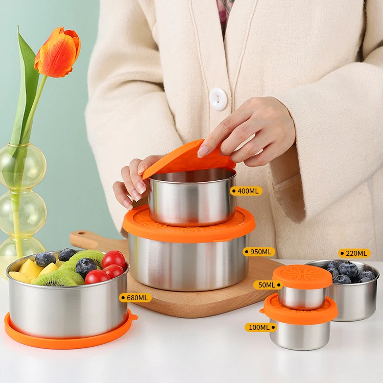 IKOO Экологически Чистая нержавеющая сталь и силиконовый Ланч-бокс