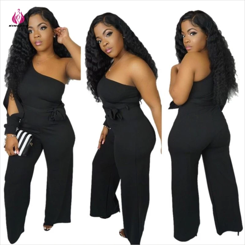 KG0612 Wholesale Summer Casual Solid Color One Sleeve Design One Piece Fashion Jumpsuit For Woman Clothes