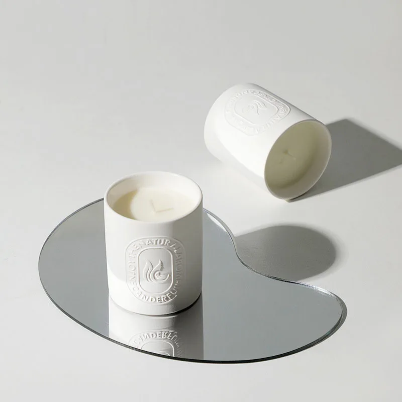 White Ceramic Aromatic Candle Custom Label Natural Soy Wax Ceramic Scented Candle scented candles wholesale