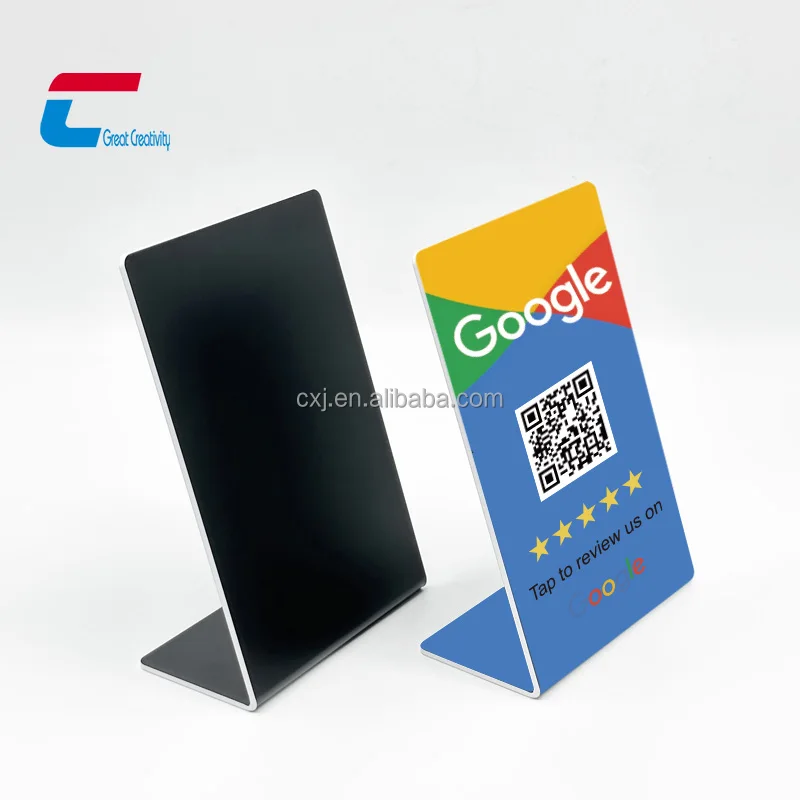 High end PVC NFC Stand NTAG213 215 216 NFC Tag Display Digital Menu for All NFC Phone