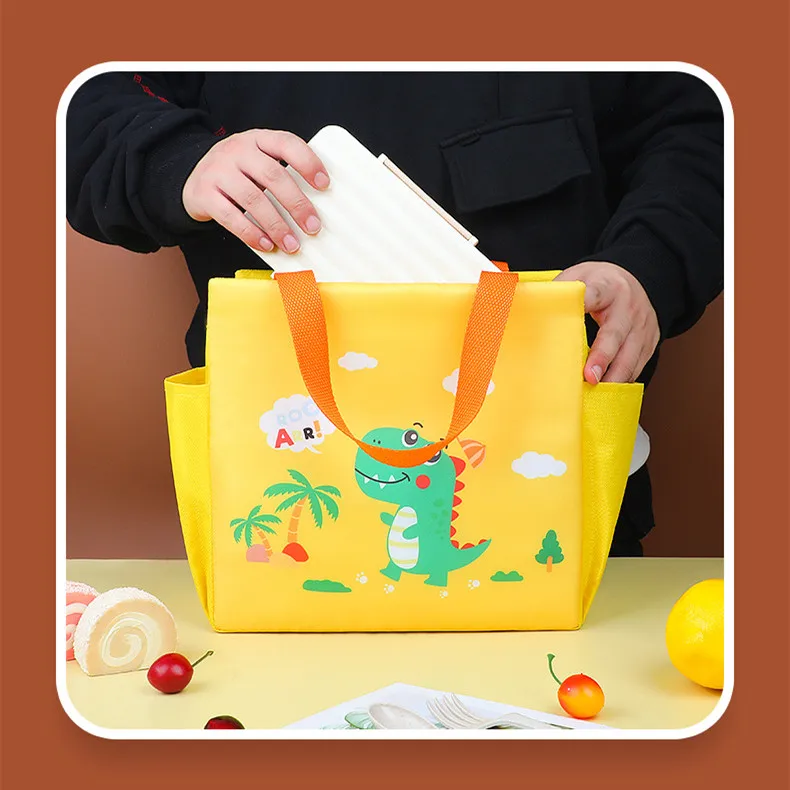1/2/4PCS Kawaii Lunch Bag Women Cute Bear Picnic Travel Thermal Breakfast Box School Child Convenient Lunch Box Tote Food