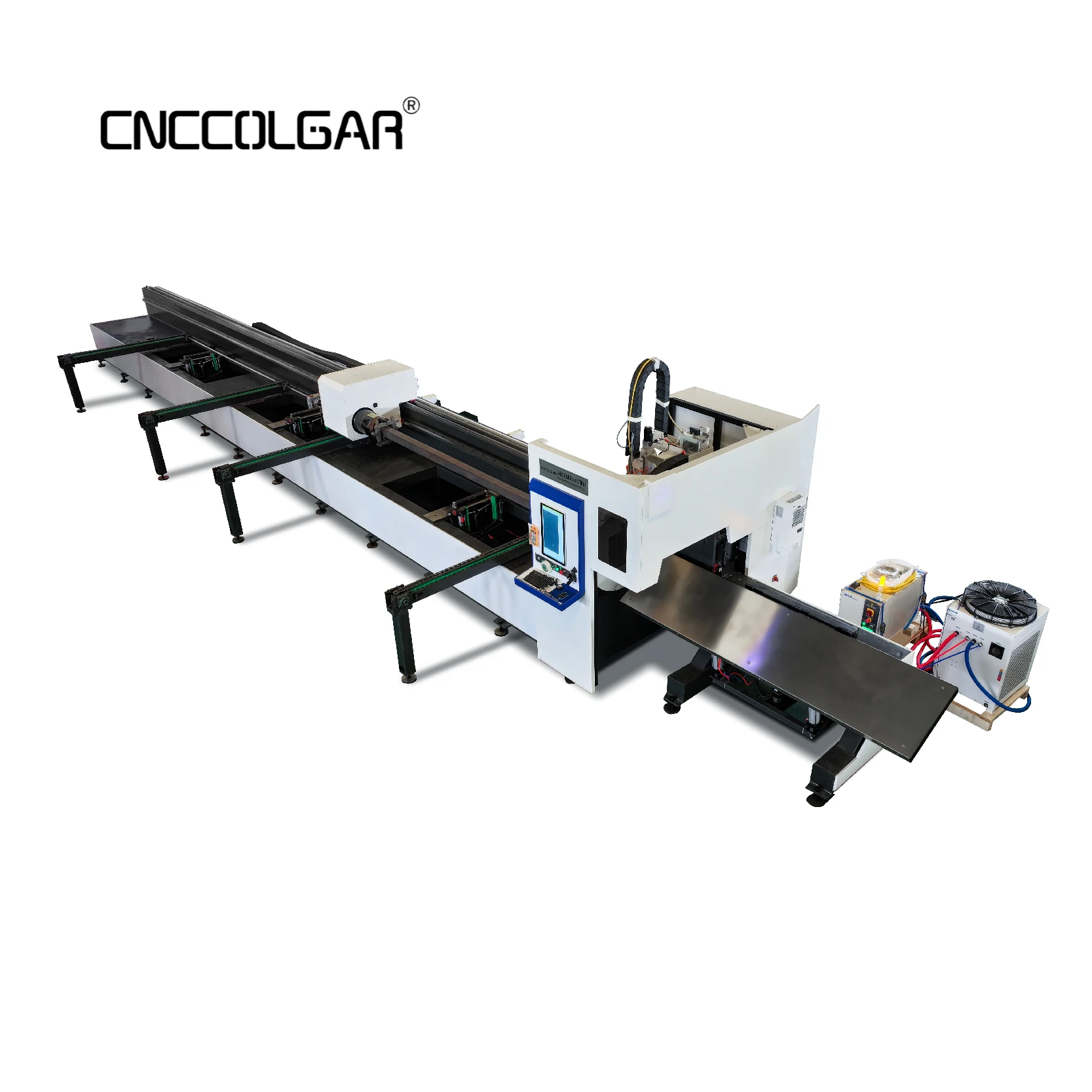 CNCColgar 12KW Tube Laser Cutting Machine with 360mm Chuck for 13m Tube Cutting