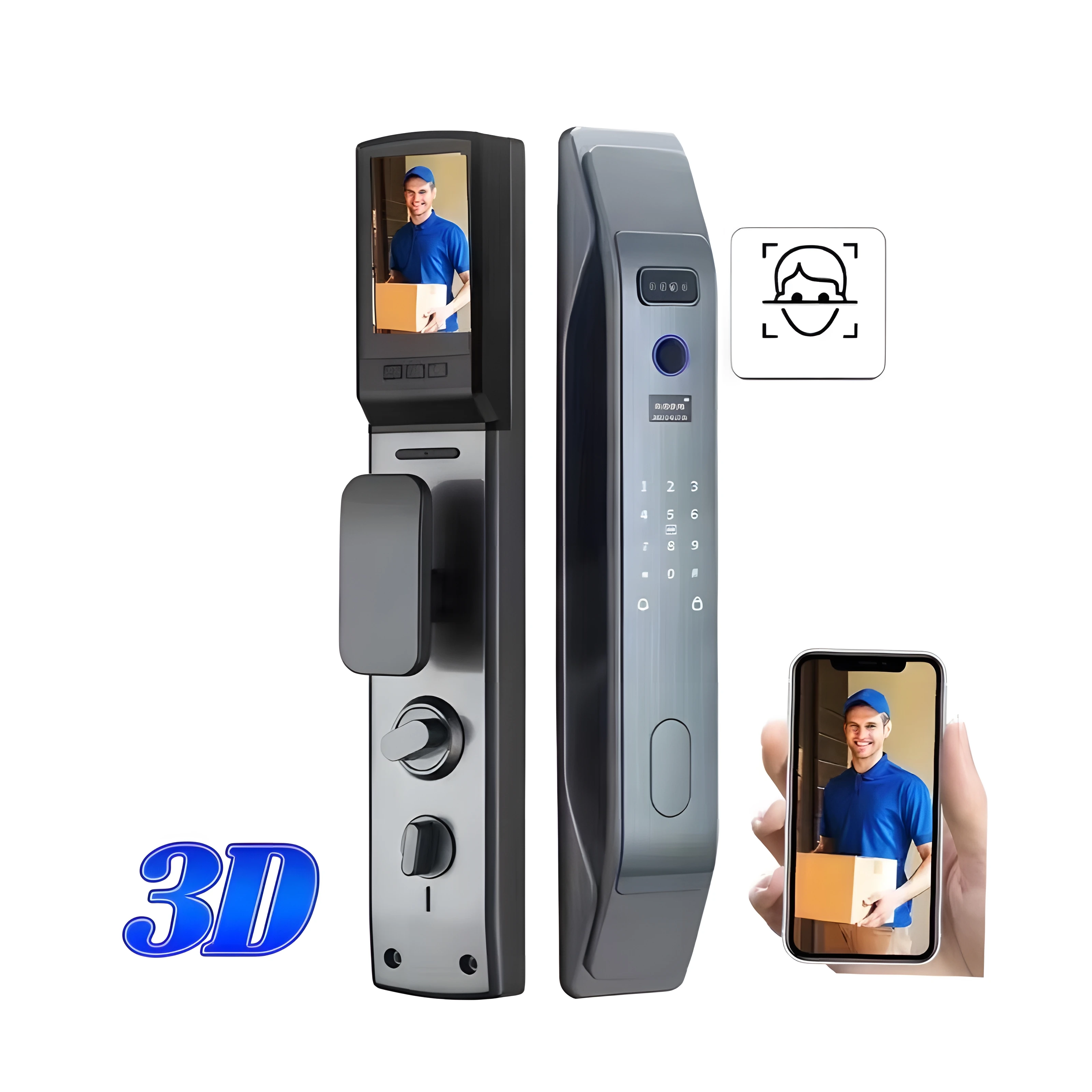 Goking high quality china 3d face recognition access door lock devices fingerprint electrical smart digital lock dropshipping