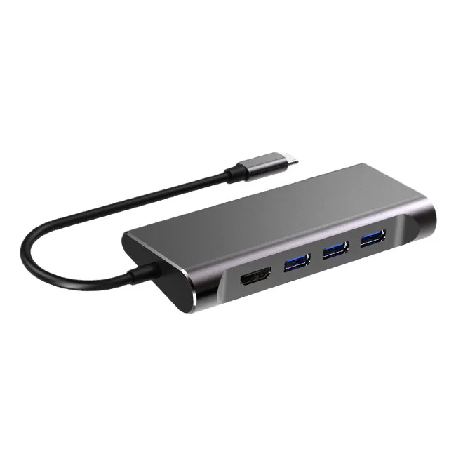 9 in 1 USB-C Hub RJ45 Ethernet 1000Mbps with 4K HDM 100W Adapter PD Charging