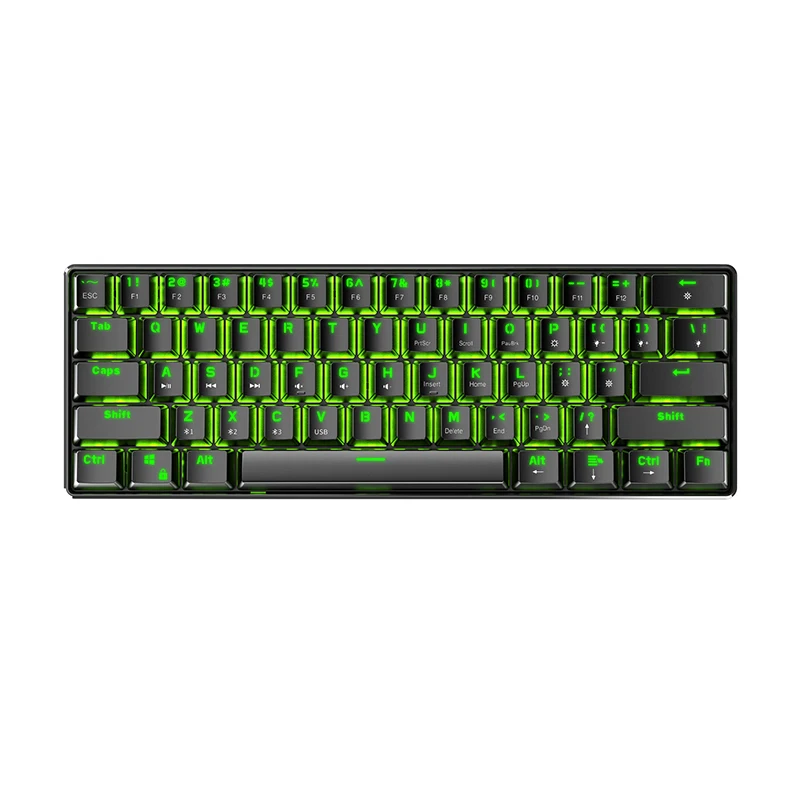 
61 keys High Quality standard Factory wholesale keyboard Single channel Luminous RGB Mechanical Gaming USB Keyboard 
