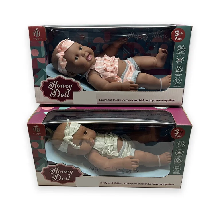 12 inch Full Vinyl Reborn Baby Dolls Black Realistic newborn posing doll  African Baby Dolls Boy Lifelike For Age 3+