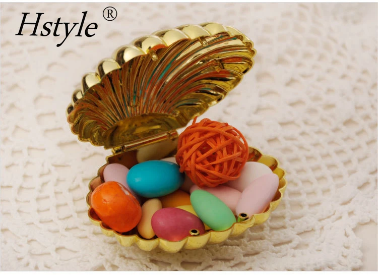 Shell Candy Boxes Plastic Mini Sea Shells Party Treat Candy Box Wedding Party Accessories Decorations Candy Supplies Gifts PB118