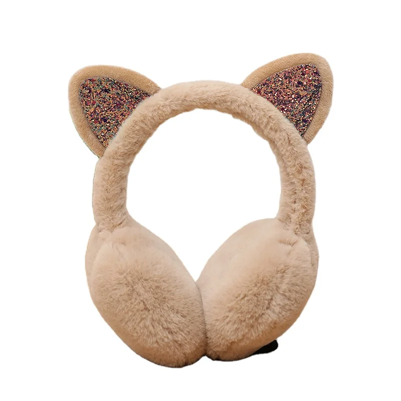 Розовые кошачьи уши на заказ, украшение для ушей, зимние украшения для кошек с блестками, плюшевые теплые наушники