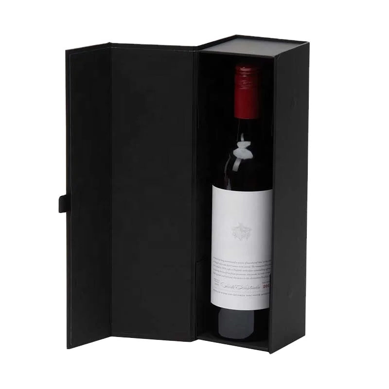 Chinese made high quality wholesale luxury wine gold cognac whisky magnetic folding cardboard gift box