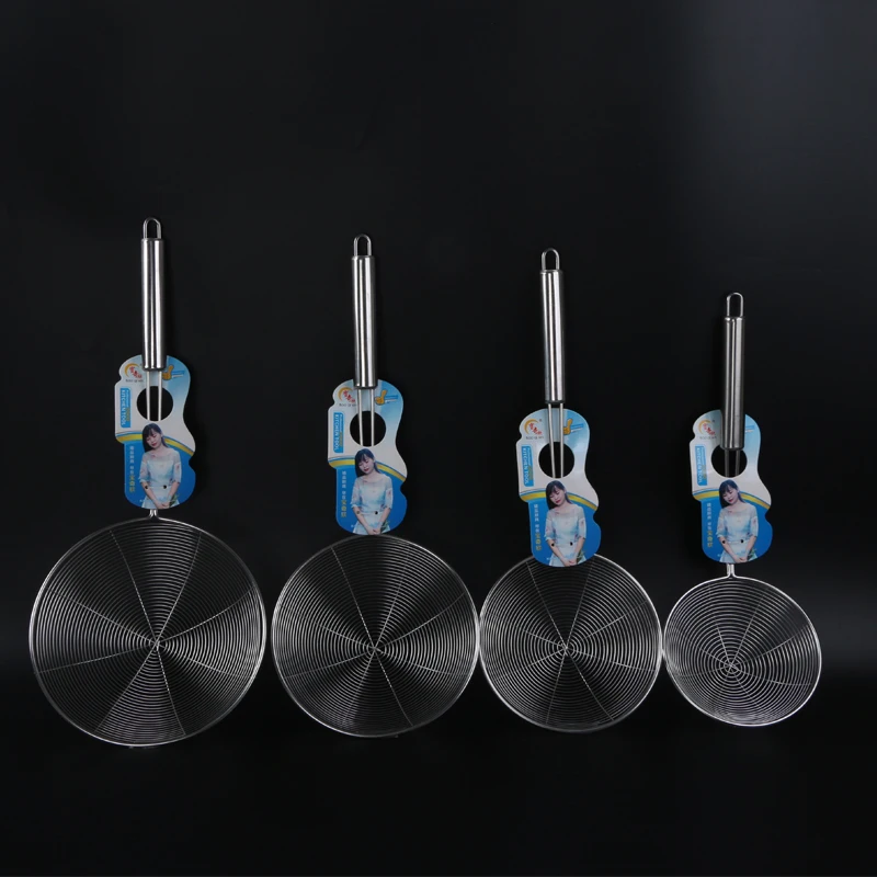 Frying Cooking Oil Draining Skimmer Kitchen Food Skimmer Stainless Steel  Strainer