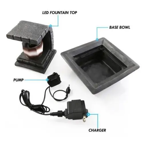 12V  6W mini low pressure  submersible fountain water pump with LED light