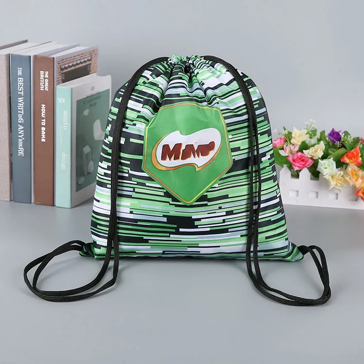 Customized Sublimation Polyester canvas drawstring bag for promotion