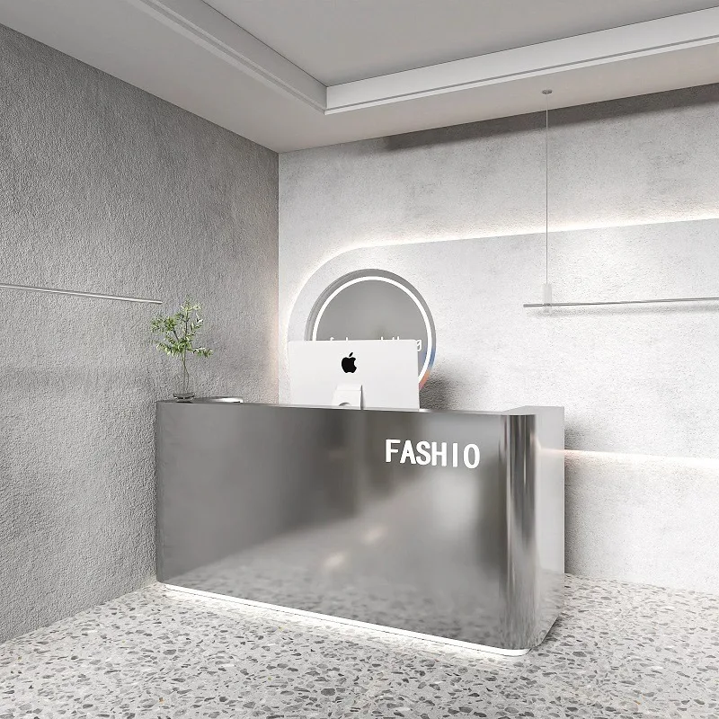 Stainless Steel Cashier Bar Simple Modern Shop Small Clothing Store Beauty Salon Barber Shop Reception Front Desk Wholesale