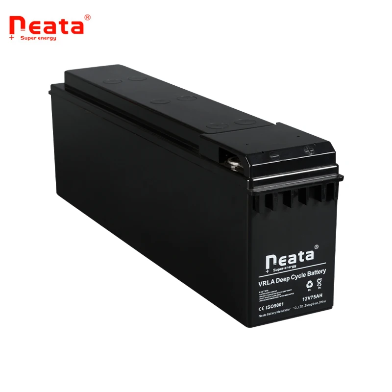 Front Terminal Lead Acid Battery 12v 75ah Deep Cycle Sealed UPS System Batteries Backup 12 voltage Battery