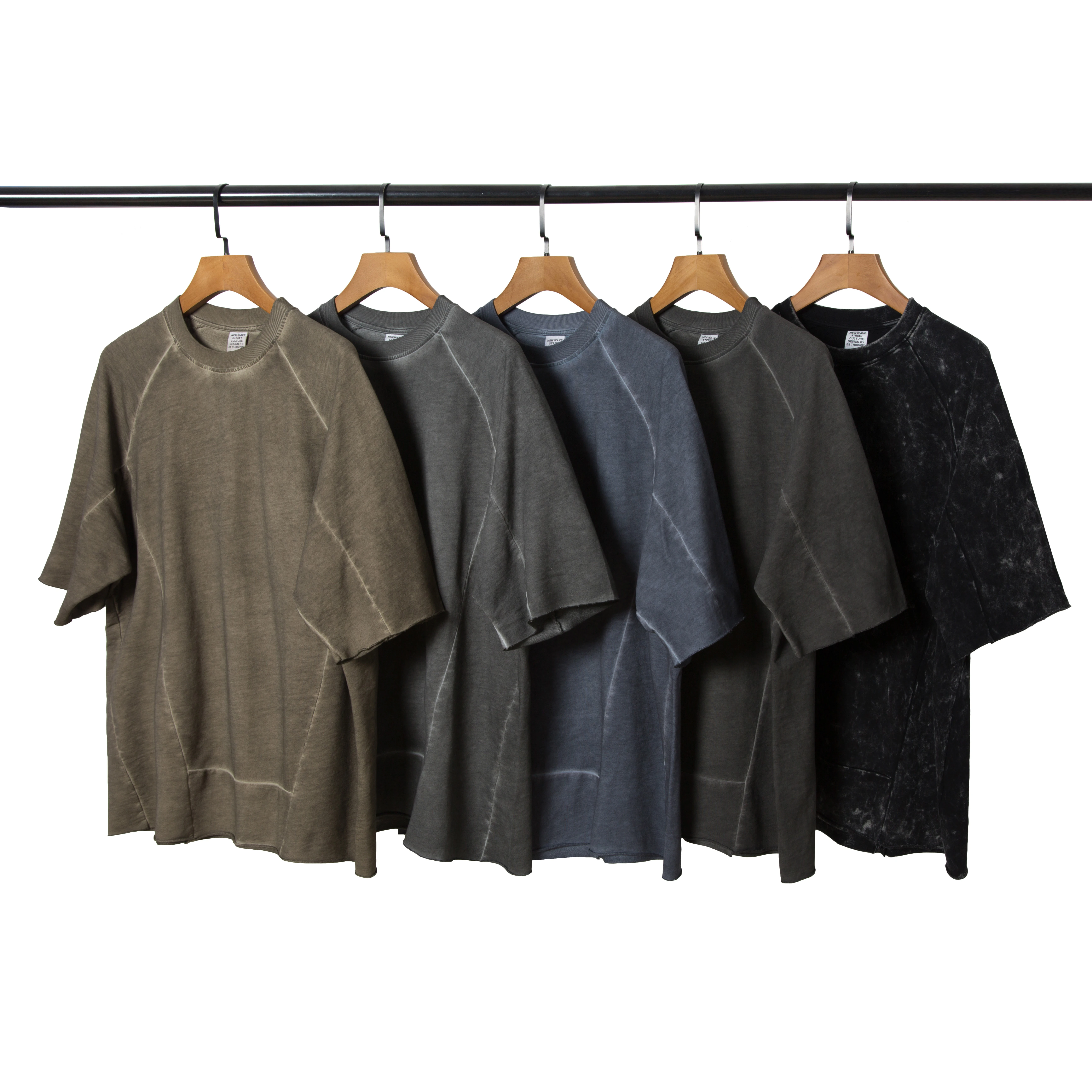 New design heavyweight french terry cotton 260gsm t-shirt vintage washed oversized hip hop tshirt for men