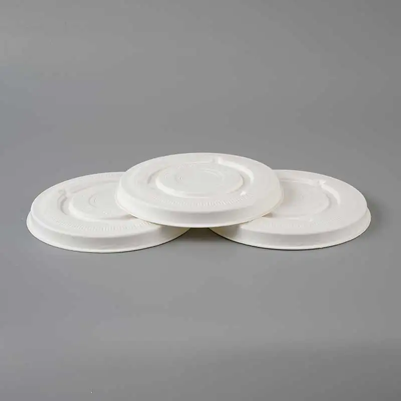 Low price 90mm 10 oz 12 oz 16oz paper cup lid compostable biodegradable paper bagasse coffee cup lid
