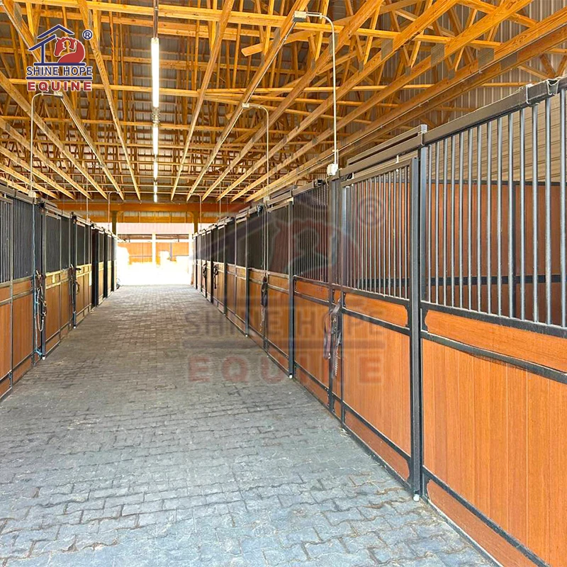Farm Machinery Equestrian Customized Size Luxury Horse Stable Stall Front Panels Infilled Bamboo