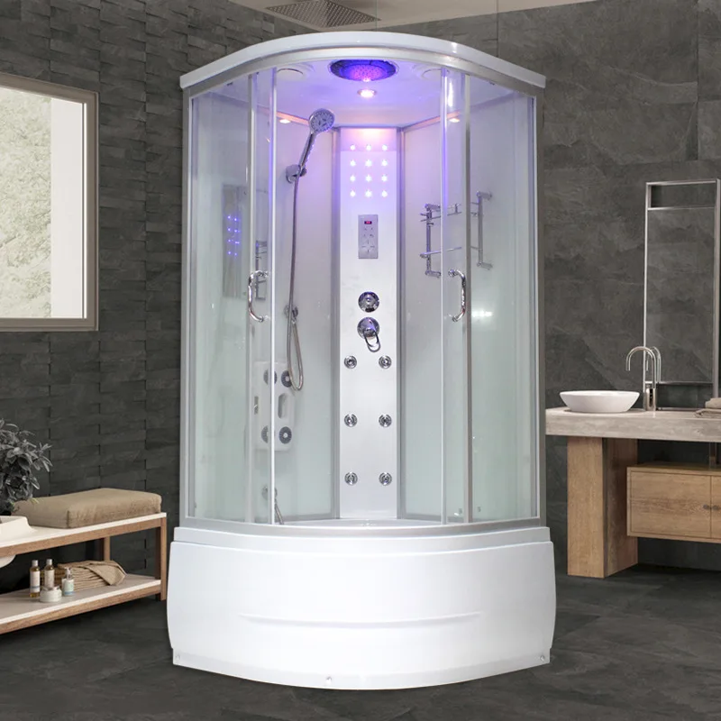 led screen steam shower rooms  arc-shaped modern shower room jacuzzier tub combo steam shower room
