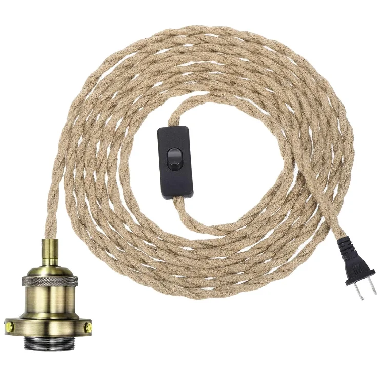 Modern DIY Energy-efficient Ceiling Light rope pendant lamp handmade vintage hemp rope chandelier