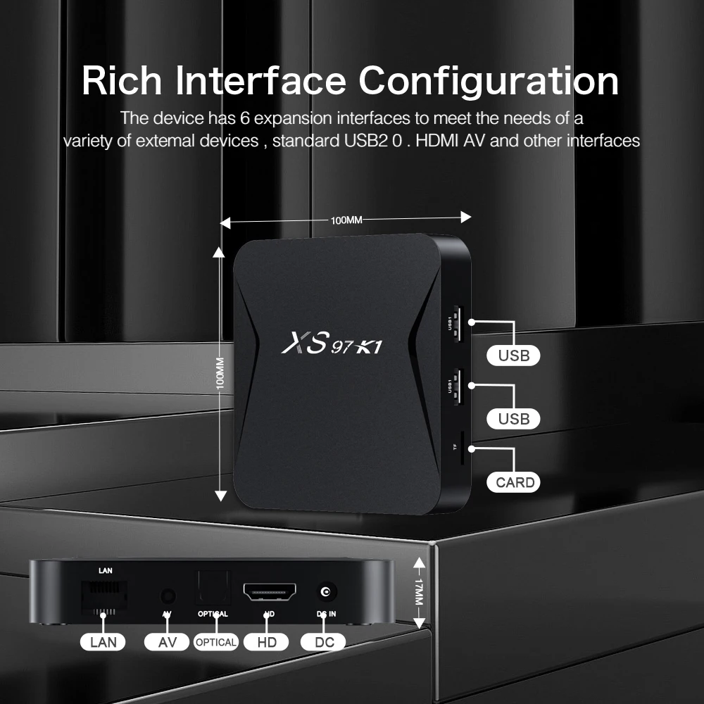 New Product Ideas 2024 Allwinner H313 XS97 K1  Android 10.0 Strong 4K Tv Box Android 4K 2024 With Youtube