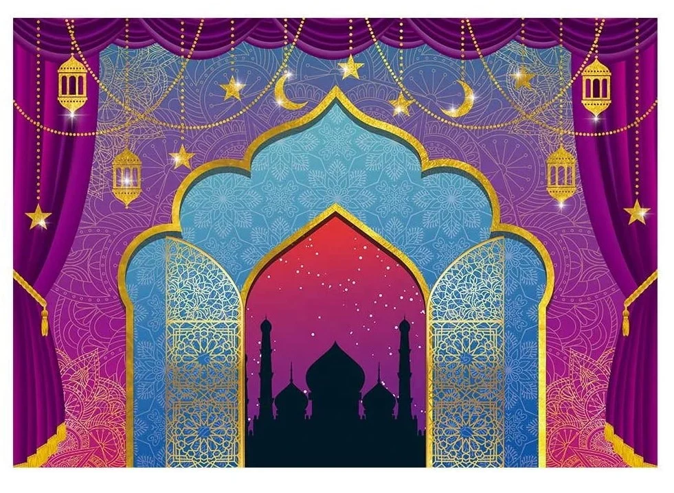 Islamic Mosque Photography Background Muslim Ramadan Backdrop for Eid Ramadan Supplies