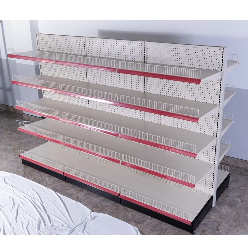 OEM Supermarket Gondola Shelving Rack Double-Sided Light Duty Metal Rack Shelves Estantes De Supermercado
