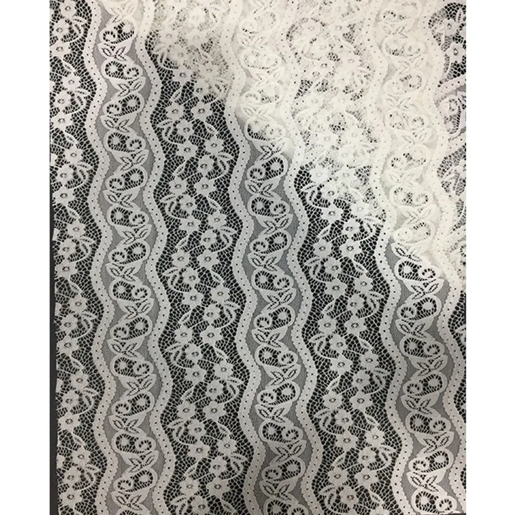 Wholesales Retails Stretch Silk 90 Nylon 10 Spandex Silver Lace fabric manufacturer