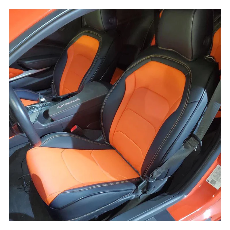 Full Set Original Custom Fit Car Leather Seat Cover Kits for 2010-2015 5th and 2016-2024 6th Generation Chevrolet Chevy Camaro