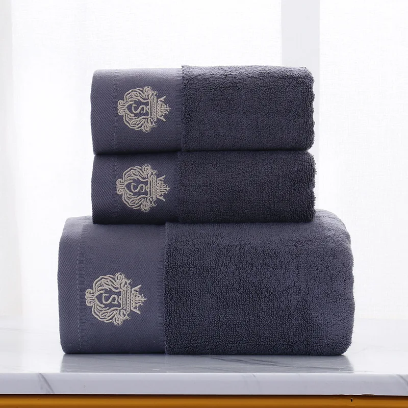 Набор банных полотенец из 100% хлопка, комплект из 3 недорогих полотенец