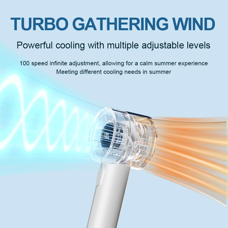 High speed 12000RPM Portable Air Cooling Handheld Turbo Fan 3000Mah Rechargeable USB Table Fans with Digital Display