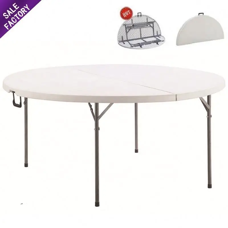 Foshan China factory wholesale wedding banquet furniture outdoor round 10 seater folding plastic table for event